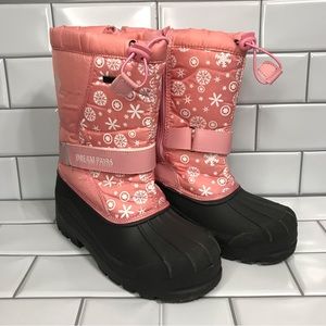 DREAM PAIRS Pink Girls Youth Size 5 Insulated Snow/Winter Boots; Preloved